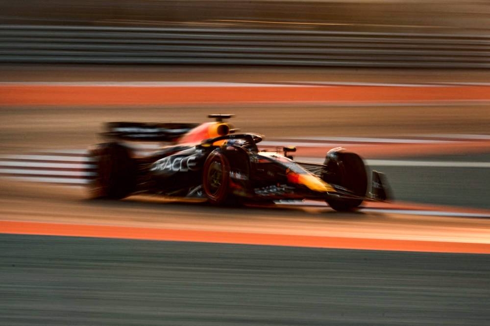 Red Bull Racing's Dutch driver Max Verstappen drives during the sprint shootout ahead of Qatari Formula One Grand Prix at the Lusail International Circuit Saturday. AFP