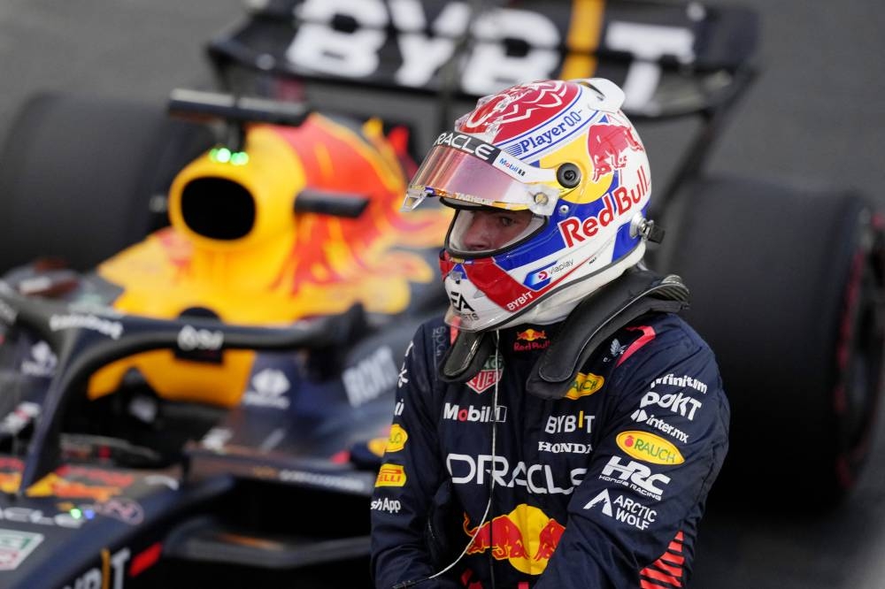 Red Bull's Max Verstappen after finishing the sprint shootout in third place ahead of Qatari Formula One Grand Prix at the Lusail International Circuit Saturday. Pool via REUTERS