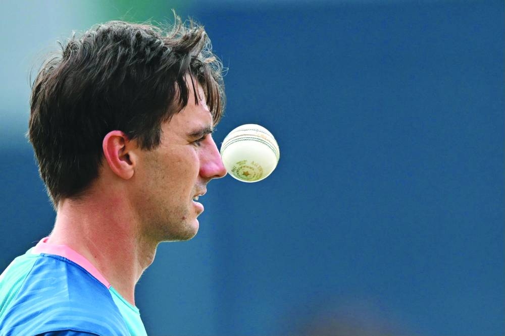 India captain Rohit Sharma (left) and Australia’s captain Pat Cummins during the practice sessions at the MA Chidambaram Stadium in 
Chennai on Saturday, ahead of their 2023 World Cup match. (AFP)