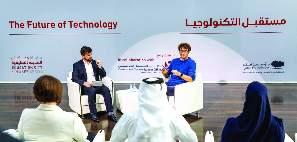 Cosgrave making a point during his talk.