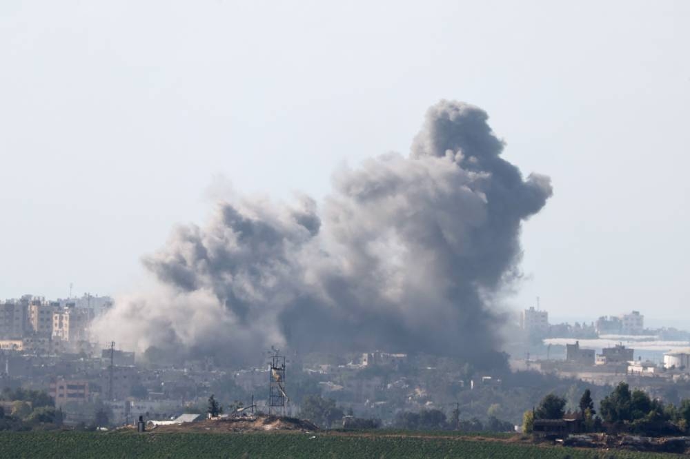 A picture taken from the southern Israeli side of the border with the Gaza Strip on Sunday. AFP