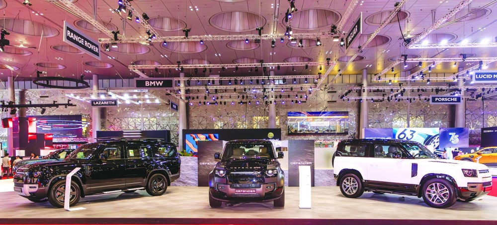 Some of the Jaguar Land Rover models at GIMS 2023, Qatar.