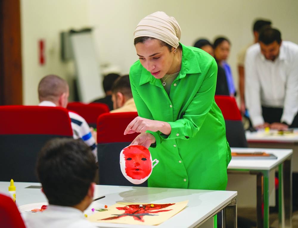 A puppet making session during the workshop.