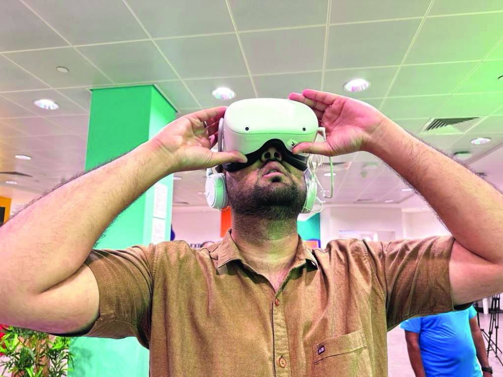 Snapshots from the Tasmu pavilion, where visitors got to take a journey through nature through virtual reality.