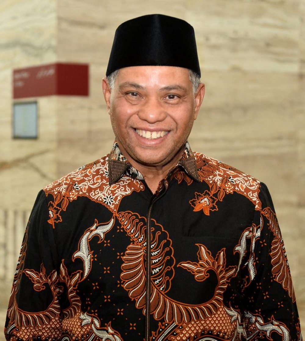 Indonesian ambassador Ridwan Hassan at the event, held at the Qatar National Library yesterday. PICTURES: Shaji Kayamkulam