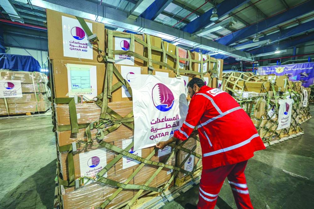 A Qatari plane carrying 37 tonnes of food and medical aid, provided by Qatar Development Fund, departed for the city of El Arish in Egypt. This aid is intended for transfer to Gaza and is part of Qatar's ongoing support for the Palestinian people.