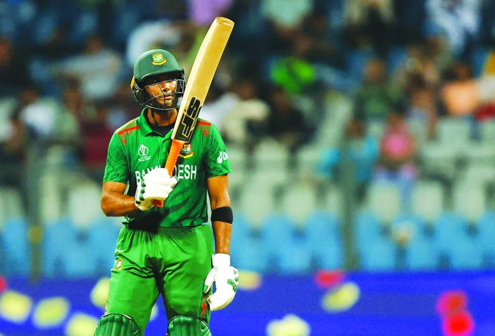 Bangladesh’s Mahmudullah during his century on Tuesday. (Reuters)