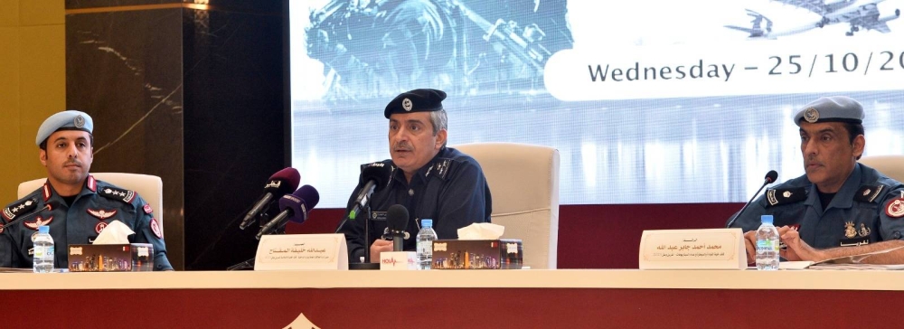 Brig Abdullah Khalifa Al-Muftah, Lt Col Mubarak Sherida Al-Kaabi And Maj Mohamed Ahmed Jaber Abdullah at the press conference. PICTURE: Shaji Kayamkulam