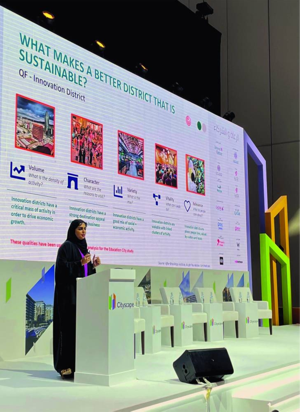 Nihal Mohamed al-Saleh addresses Cityscape Qatar Wednesday.