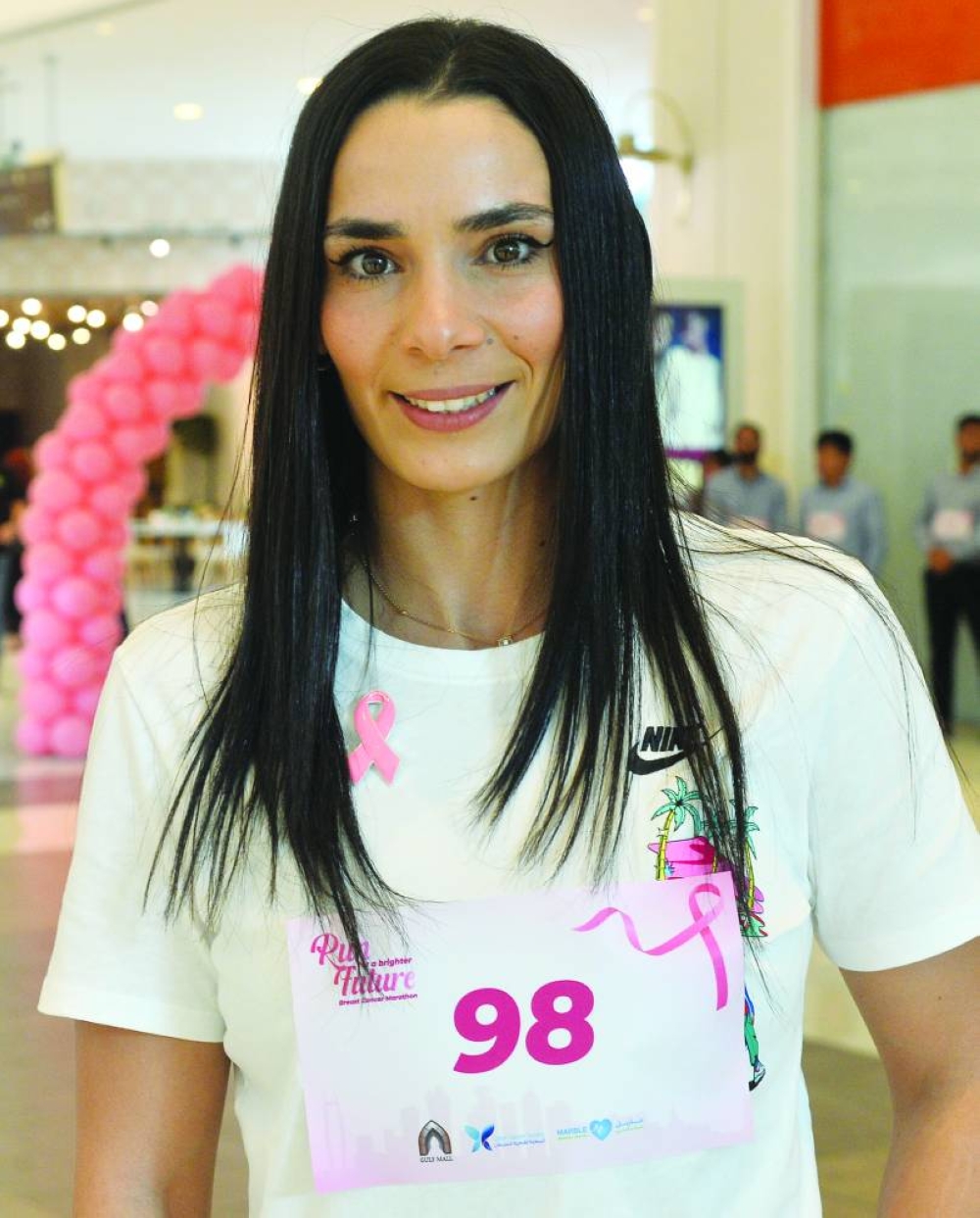 Tunisian expatriate and gym instructor Dorsaf, a participant in the indoor marathon at Gulf Mall Friday. PICTURE: Shaji Kayamkulam