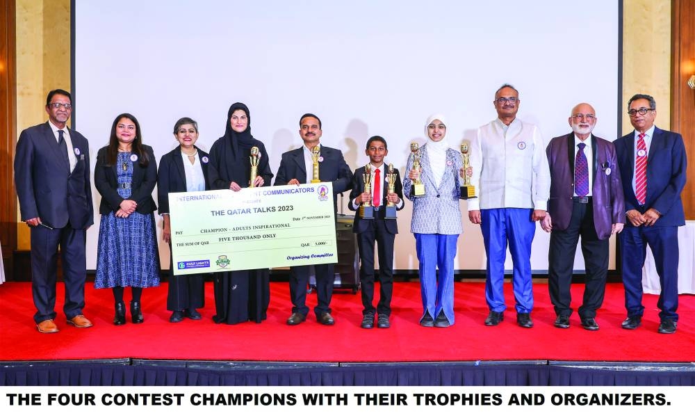 Champion speakers of each category with officials and organisers of the contest. (Supplied picture)