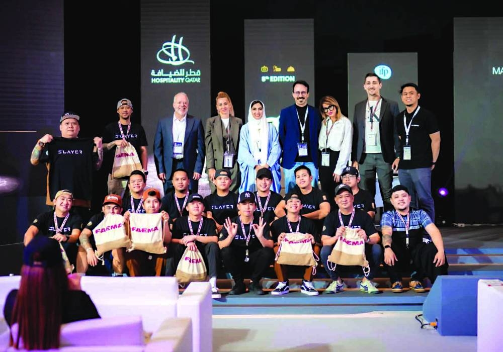Participants on stage along with members of the jury and organisers of the barista competition Tuesday. (Supplied picture)