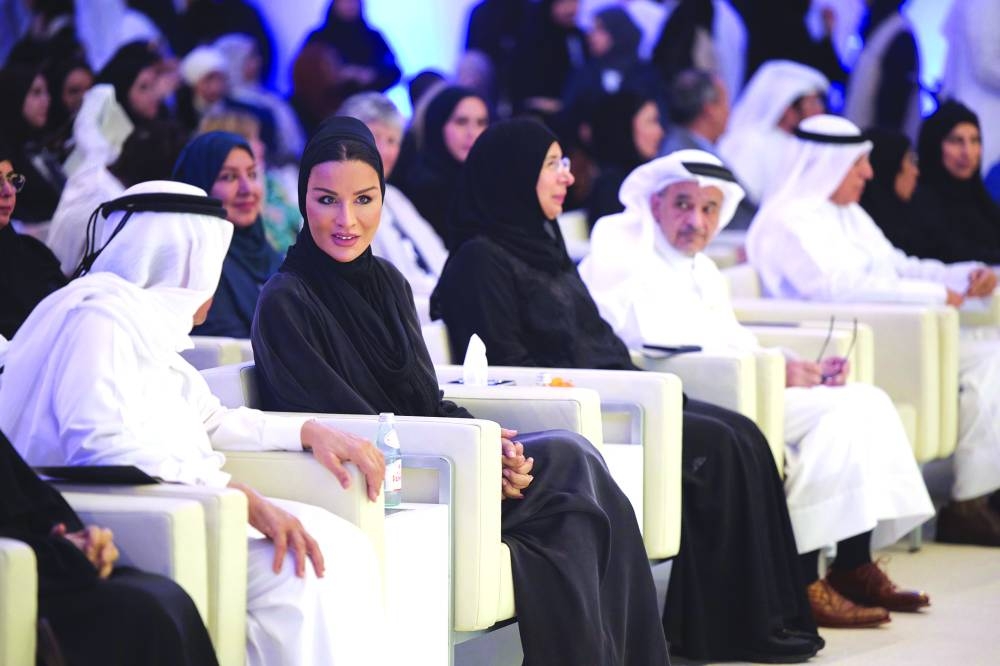 HH Sheikha Moza bint Nasser and other dignitaries at the event Tuesday. PICTURE: Aisha Al-Musallam.