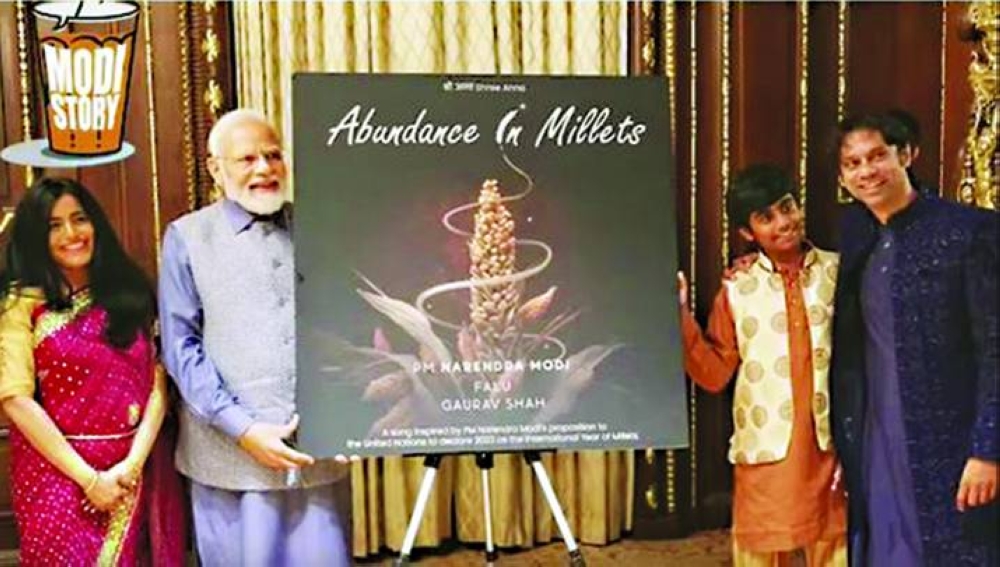Millets song featuring PM Modi nominated for Grammy Awards. (Screengrab from X/@FaluMusic)
