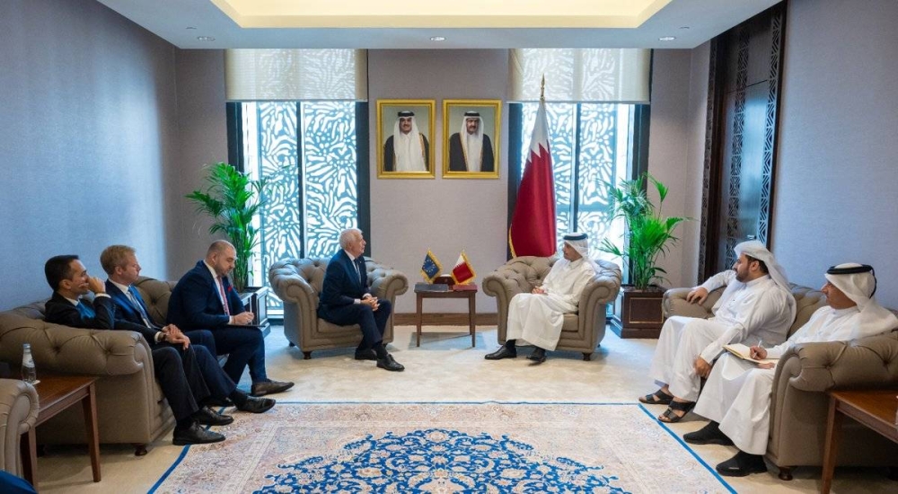 HE the Prime Minister and Minister of Foreign Affairs Sheikh Mohammed bin Abdulrahman bin Jassim Al-Thani meets with the High Representative of the European Union (EU) for Foreign Affairs and Security Policy Josep Borrell.