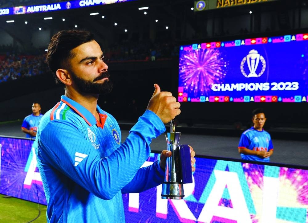 India's Virat Kohli acknowledges fans after the presentation ceremony. Kohli was named Player of the Tournament. Reuters