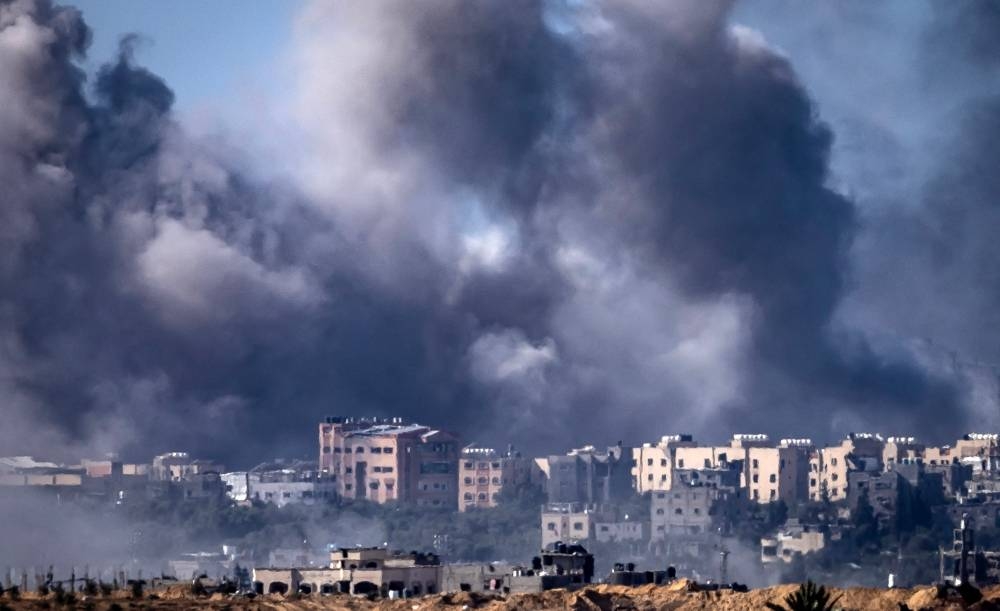 Smoke billowing during an Israeli bombardment on northern Gaza Tuesday.