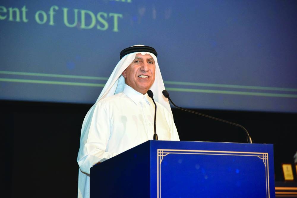 UDST president Dr Salem al-Naemi addressing the gathering.