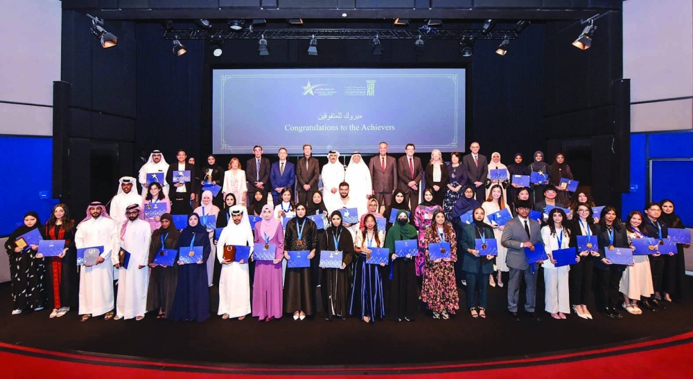 The award winners with officials and guests.