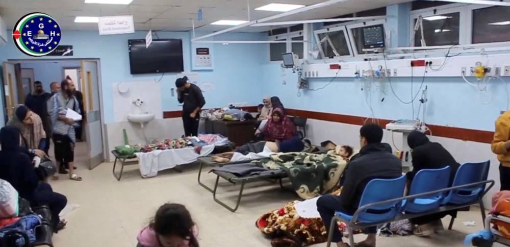 Patients from the Indonesian Hospital arrive at the European Gaza Hospital, in Khan Younis, in this video screengrab obtained by Reuters, November 22. European Gaza Hospital/via REUTERS