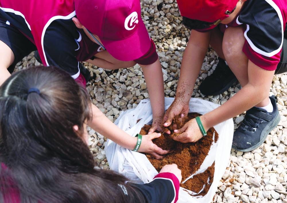 Students engaged in an activity.