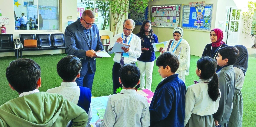 The judges assess projects at the science fair.