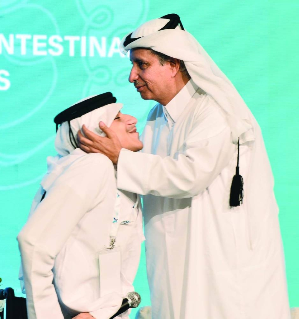 Ghanim al-Muftah with HE Sheikh Dr Khalid bin Jabor al-Thani. PICTURE: Shaji Kayamkulam