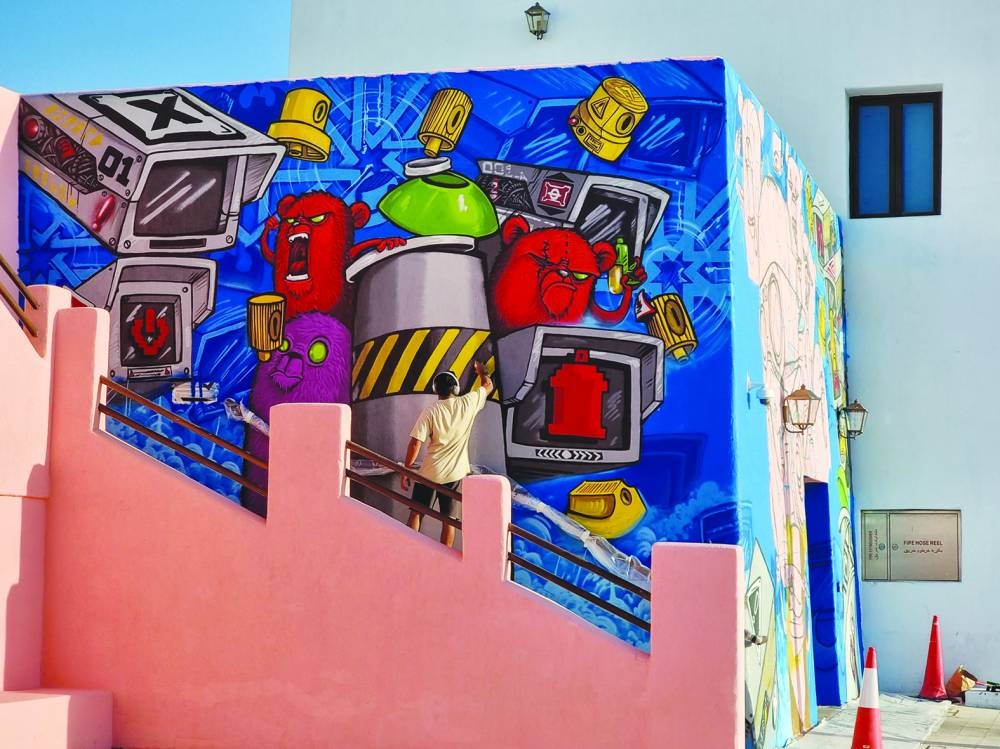 Omani artist Hood’s mural focuses on the emotion and the fight for the legality of graffiti as a form of freedom of expression. PICTURE: Joey Aguilar