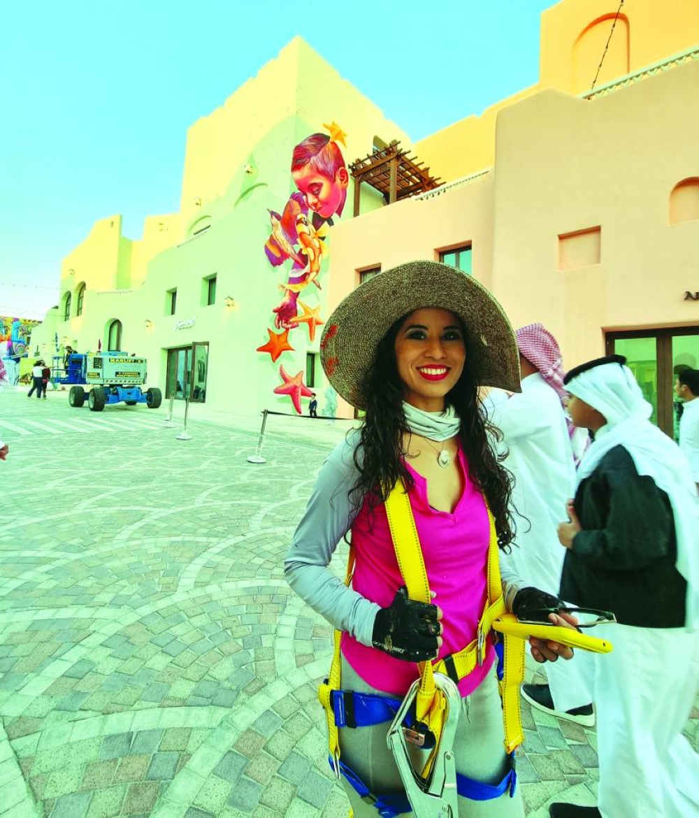 Mexican artist Adry Del Rocio conveyed a message of chasing dreams through her mural. PICTURE: Joey Aguilar