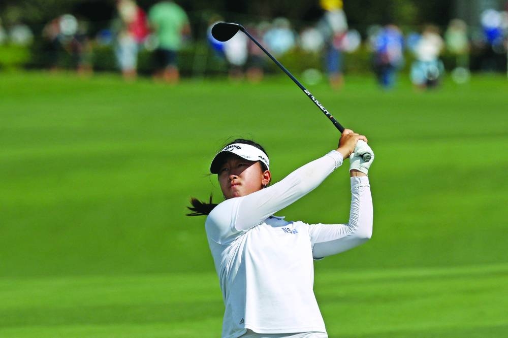 Australia's Rachel Lee hits a shot during the second round of the Australian Open at The Australian Golf Club in Sydney yesterday. (AFP)