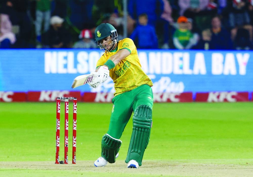 South Africa's Reeza Hendricks in action against India during their second T20I at St George's Park, Port Elizabeth, South Africa, yesterday. (AFP)