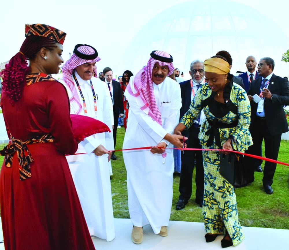 Ambassador of the Democratic Republic of the Congo to Qatar Valerie Lusamba Kabeya inaugurates DR Congo's pavilion at the Expo 2023 Doha Horticulture Exhibition, in the presence of Expo 2023 Doha Commissioner General, Ambassador Bader bin Omar al-Dafa. PICTURE: Thajudheen