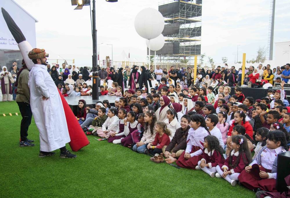 An entertaining act for children at Darb Al Saai. PICTURE: Noushad Thekkayil