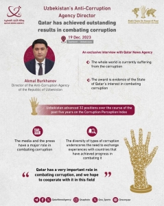Uzbekistan's Anti-Corruption Agency Director: HH Sheikh Tamim bin Hamad Al-Thani ACE Award testifies Qatar's paramount anti-corruption campaign - Vimarsana News