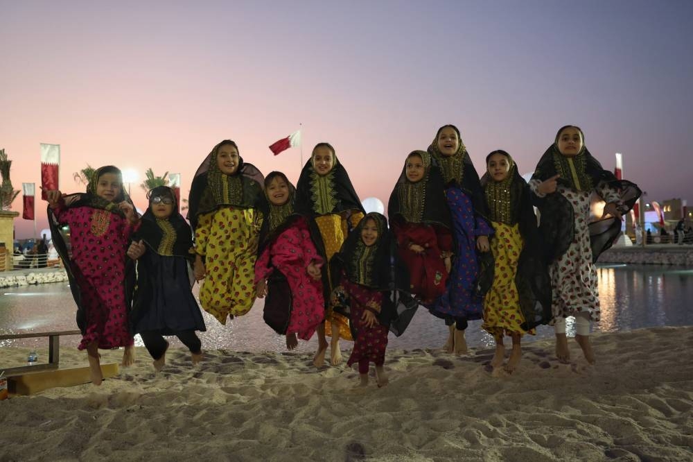 Children taking part in one of the cultural activities at Darb Al Saai 