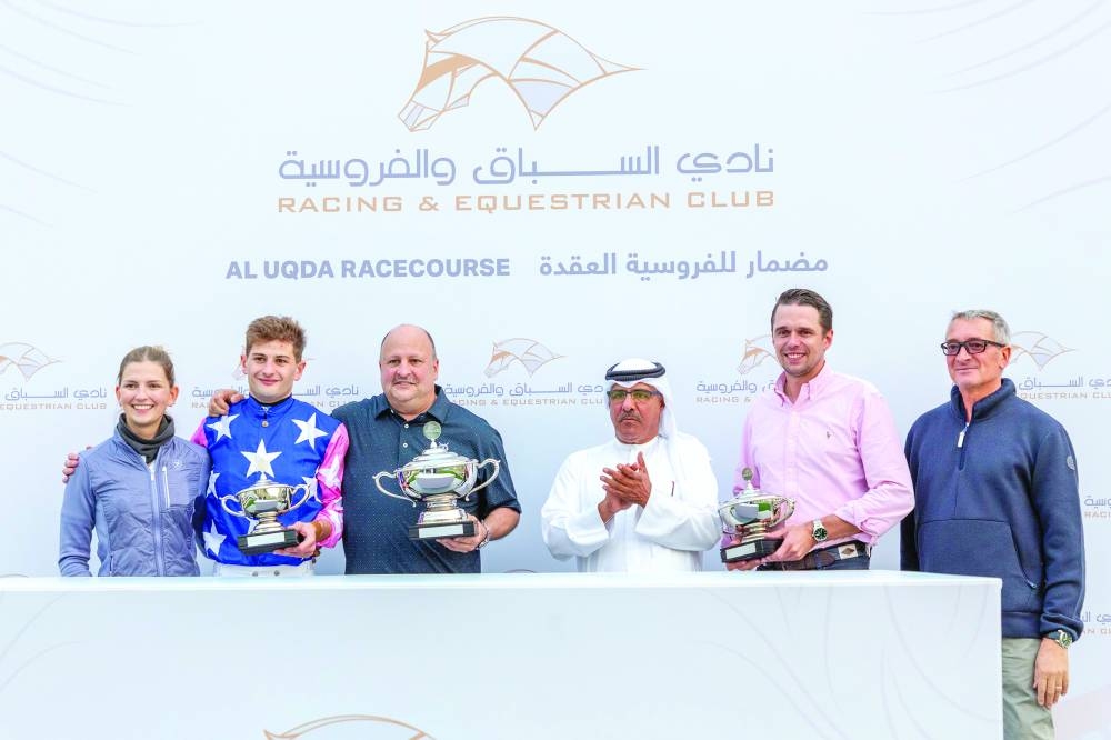 
Lukas Delozier rides Image Du Croate to Ras Umm Hasah Cup victory. 
