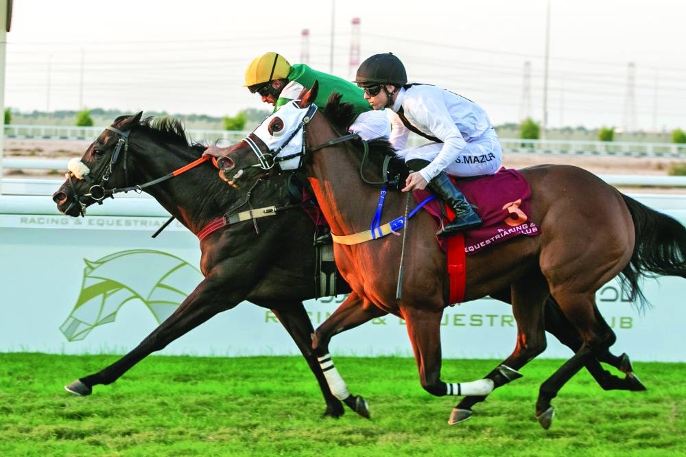 Faleh Bughanaim rides Miracle Nation to Distaff Cup win at the Al Uqda Racecourse on Thursday.