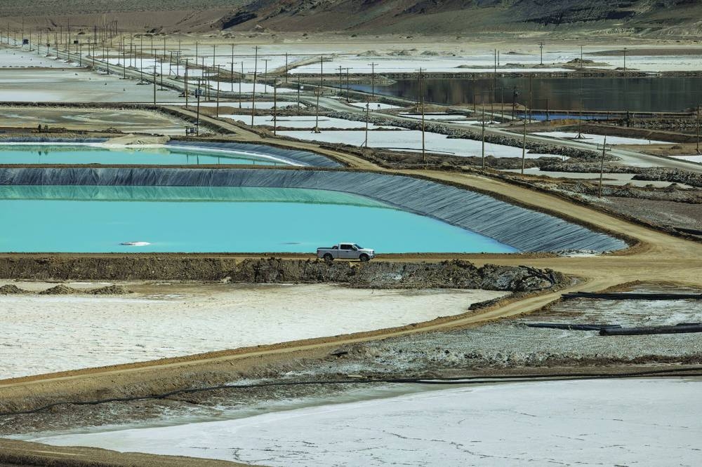 
FILE PHOTO: Lithium evaporation ponds are seen at Albemarle Lithium production facility in Silver Peak, Nevada, US. (Reuters) 
