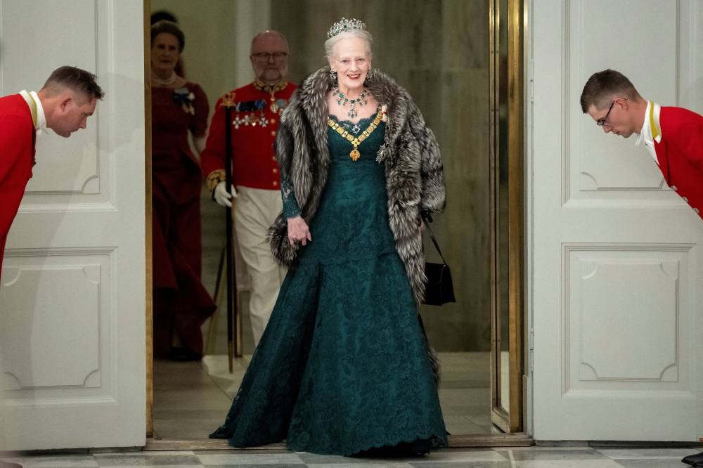 Denmark's Queen Margrethe arrives at the State Banquet at Christiansborg Castle in Copenhagen, Denmark on November 6, 2023. Ritzau Scanpix/Mads Claus Rasmussen via REUTERS