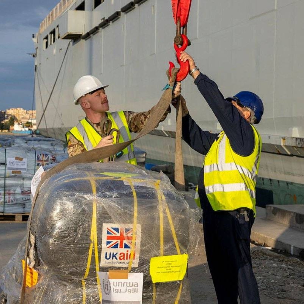 Aid for Gaza arrives in Egypt.