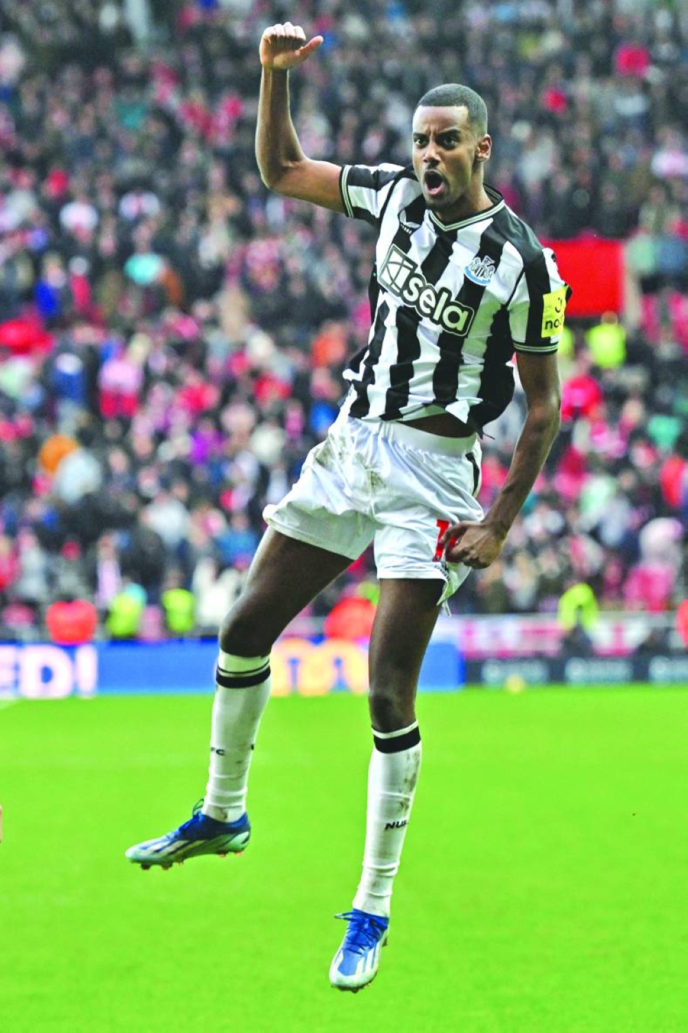 Newcastle United's Swedish striker #14 Alexander Isak. (AFP)
