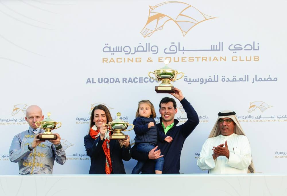 
QREC Racing Manager Abdulla Rashid al-Kubaisi presented the trophies to connections of Al Zwair. 