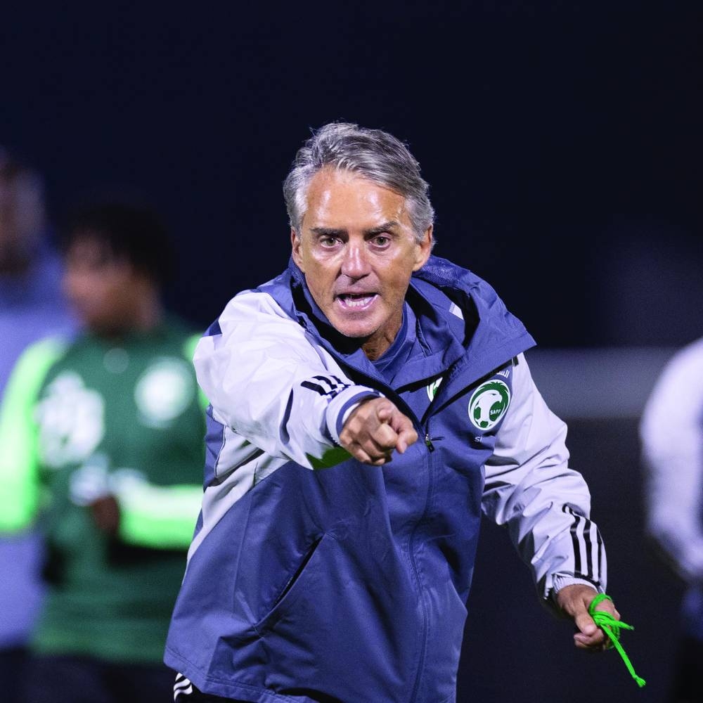 
Saudi Arabia players break a sweat during a training session in Doha. The Saudi team are due to face Oman on Jan 16 followed by games against Kyrgyzstan and Thailand on Jan 21 and 25 respectively in the upcoming AFC Asian Cup Qatar 2023. (@SaudiNT) 