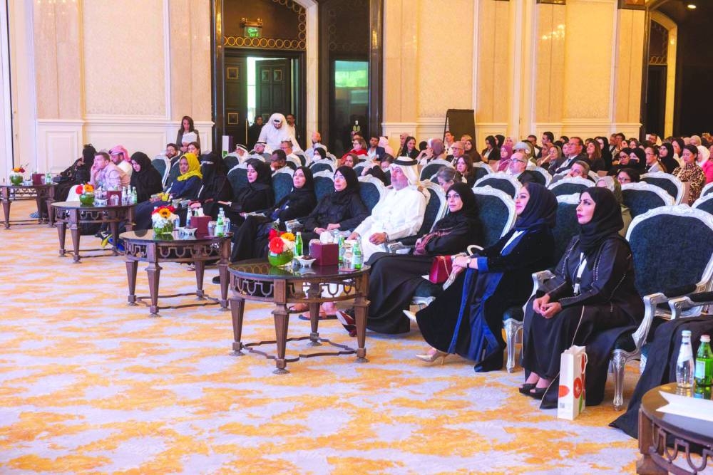 HE the Minister of Public Health Dr Hanan Mohamed al-Kuwari along with other dignitaries at the conference.