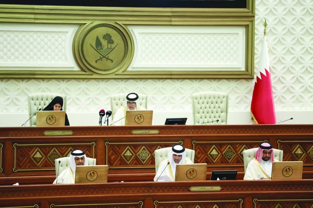 HE the Speaker Hassan bin Abdullah al-Ghanim chairs the Shura Council ordinary weekly session Monday.