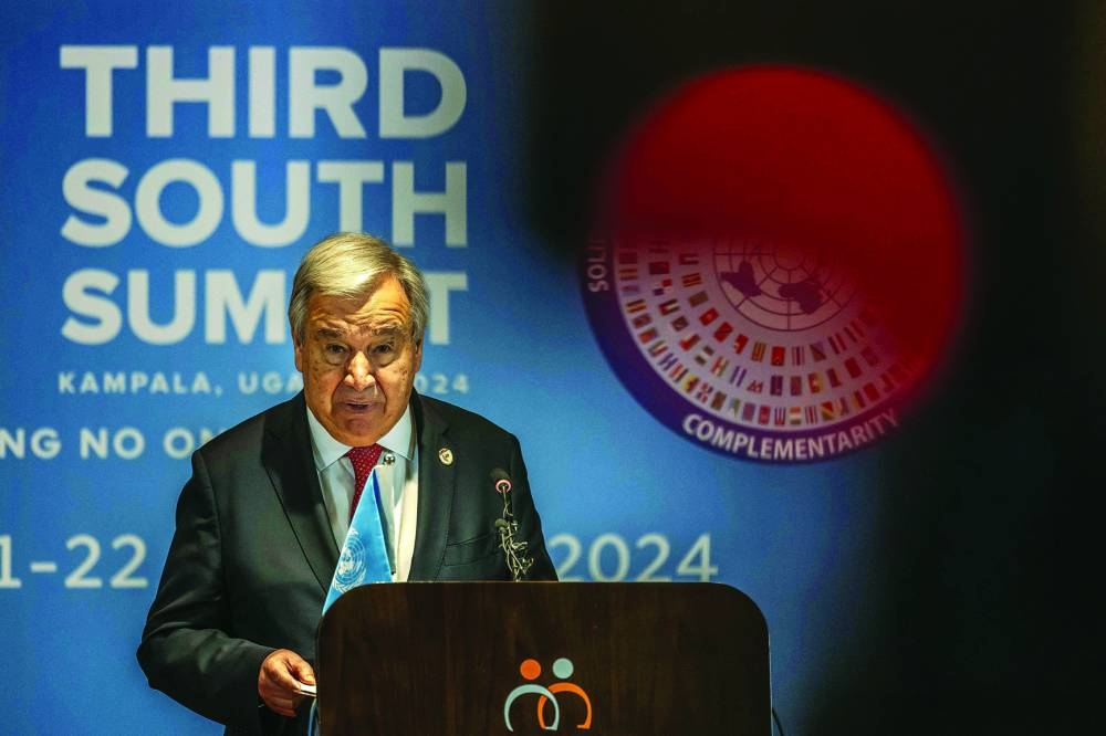 
Secretary-General of the UN Antonio Guterres speaks in Kampala, yesterday. 