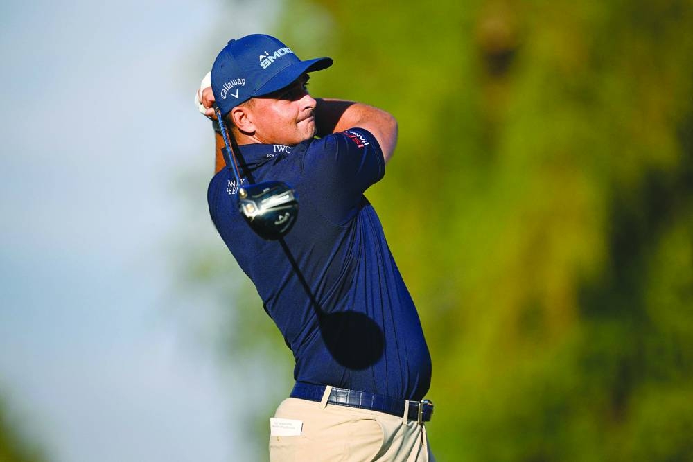 
Christiaan Bezuidenhout of South Africa hits a tee shot on the 18th hole during the final round of The American Express. (AFP) 