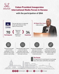 President of Cuba inaugurates international forum of journalists in Havana with participation of QNA - Vimarsana News