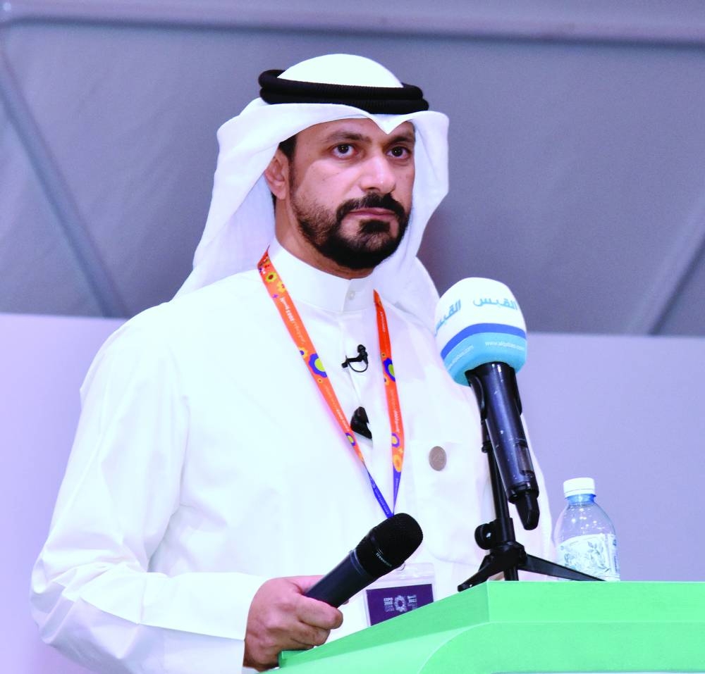 Ahmed al-Ameer presents his lecture at the conference Tuesday. PICTURES: Thajudheen