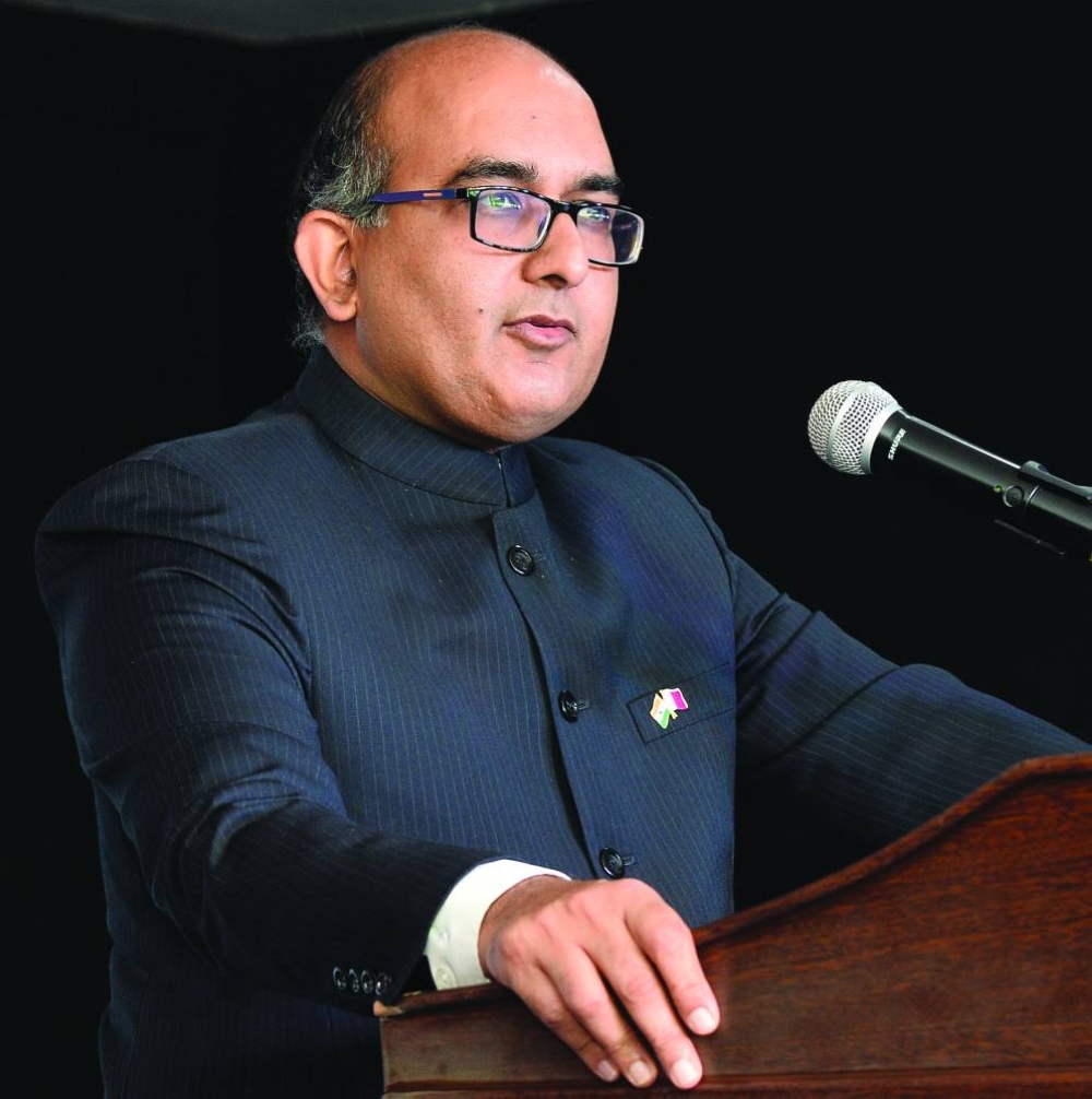 Indian ambassador Vipul addressing the gathering.